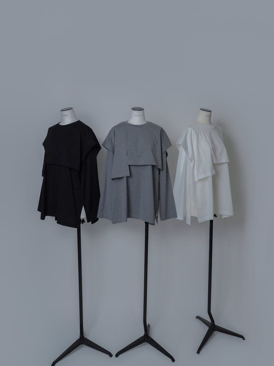 トップス LOHEN SHOULDER SLIT CUTSEW 2025AW PRE ORDER】LAYERED SLIT-T-SHIRT – LOHEN