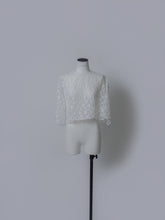 画像をギャラリービューアに読み込む, 【2026SS PRE ORDER】SHEER JACQUARD CROPPED BLOUSE