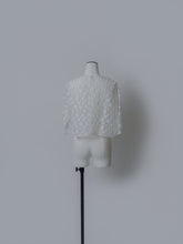 画像をギャラリービューアに読み込む, 【2026SS PRE ORDER】SHEER JACQUARD CROPPED BLOUSE