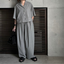 画像をギャラリービューアに読み込む, 【PRE ORDER】OPEN COLLAR CROPPED SHIRT