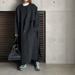 【2023AW 予約販売商品】レイヤードロングリバーコート