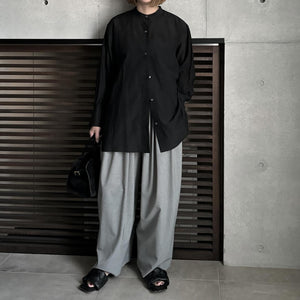 【2024SS予約販売商品】シアーバンドカラーロングシャツ