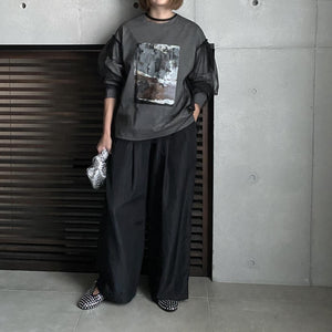 【2024SS】チュールレイヤードジオメトリープリントTシャツ