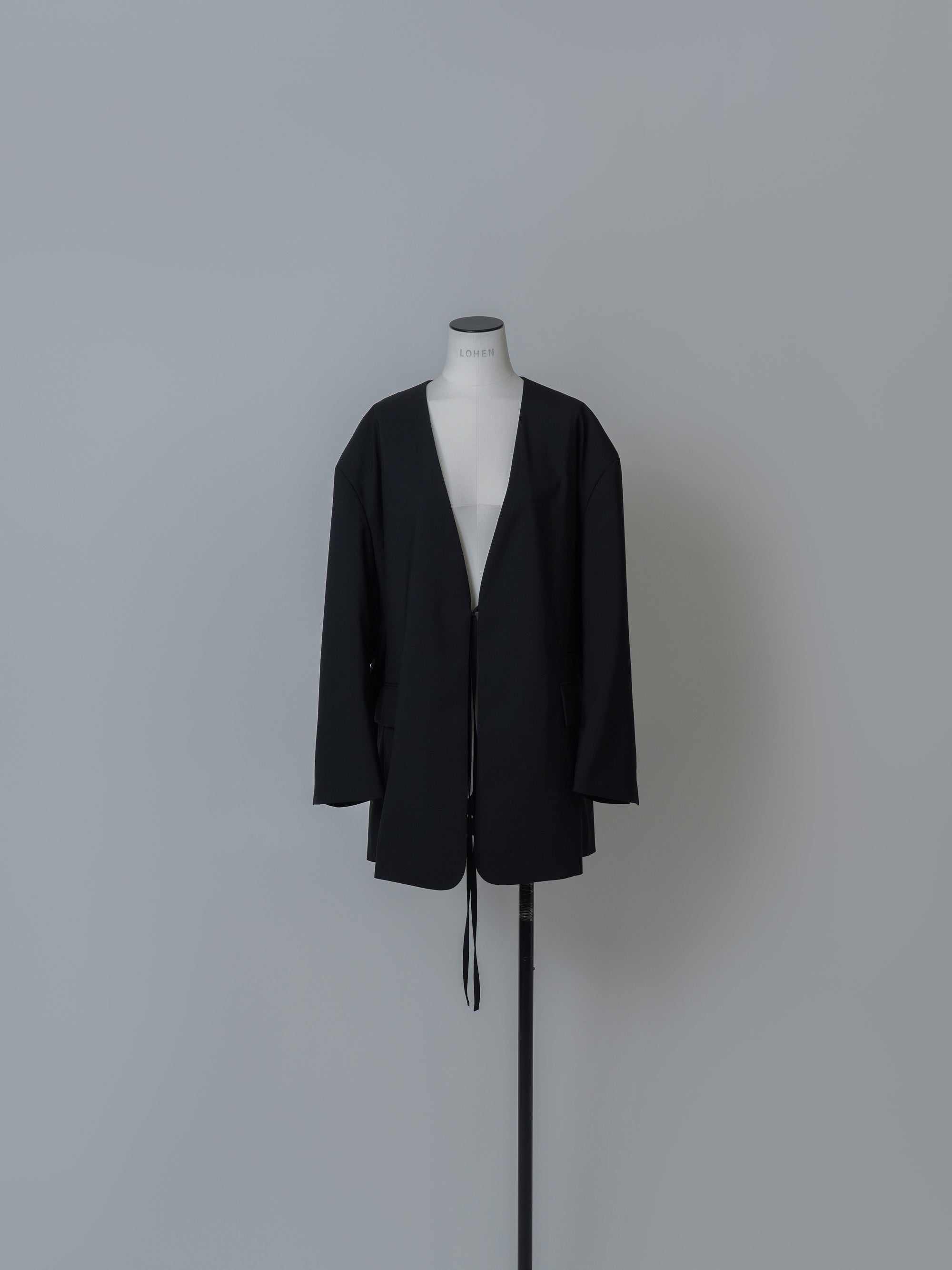 LOHEN】V COLLAR LIGHT JACKET BLACK