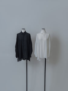 【2025SS PRE ORDER】DOUBLE CALLAR SHEER SHIRT