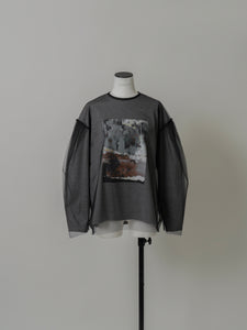 【2024SS】チュールレイヤードジオメトリープリントTシャツ