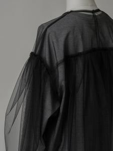 【2024SS】チュールレイヤードジオメトリープリントTシャツ