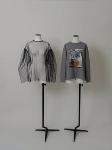 【2024SS】チュールレイヤードジオメトリープリントTシャツ
