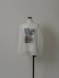 【2024SS】チュールレイヤードジオメトリープリントTシャツ