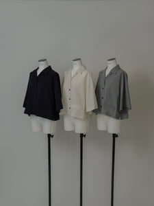 PRE ORDER】OPEN COLLAR CROPPED SHIRT – LOHEN