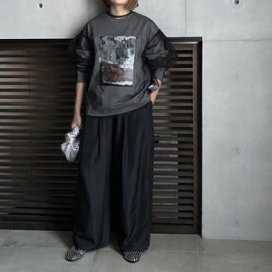 【2024SS】チュールレイヤードジオメトリープリントTシャツ
