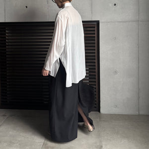 【2025SS PRE ORDER】DOUBLE CALLAR SHEER SHIRT