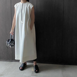 【2023SS予約販売商品】フロントZIPフォルムロングワンピース