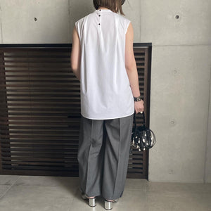 【2023MS予約販売商品】スタンドカラースリーブレスカットソー