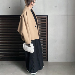 【2022AW予約販売商品】レザーバックルショートコート