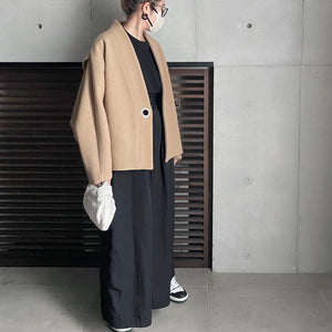 【2022AW予約販売商品】レザーバックルショートコート