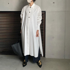 【再販】ステンカラーロングシャツ