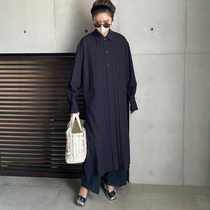 【再販】ステンカラーロングシャツ